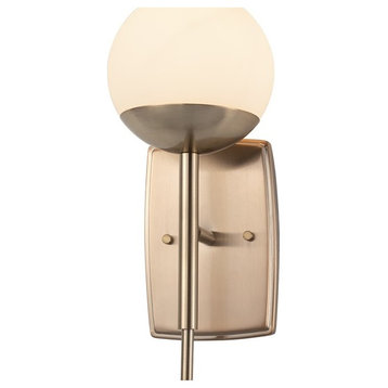 Fusion Collection Epoch 1-Light Wall Sconce FSN-8961-OPAL-BRSS - Brushed Brass