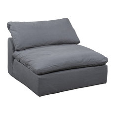 Armless Chair Slipcovers Houzz Sunset Trading Slipcovered Armless Sofa Sectional Chair Gray Slipcovers And