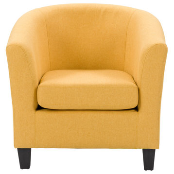 CorLiving Elwood Padded and Upholstered Tub Chair, Yellow