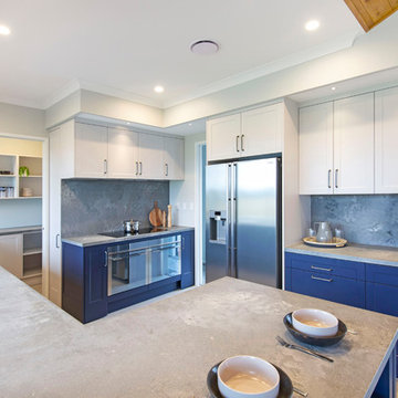 Classic Blue Shaker Style Kitchen
