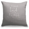 "Proverbs 3:5 - Scripture Art in White and Grey" Pillow 16"x16"