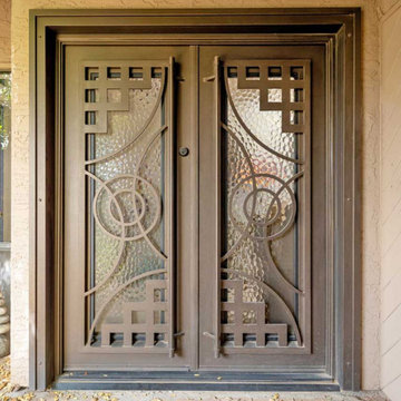 French Nouveau Iron Entry Door