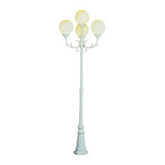 Trans Globe Madison 89" 4 Globe Outdoor Lamp Post in White