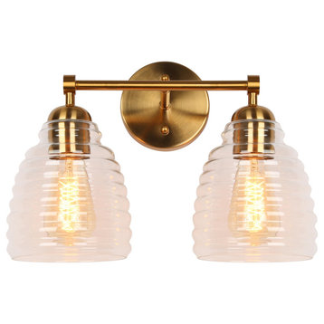 LNC Hormes 2-Light Polished Gold Modern/Contemporary Vantity Light