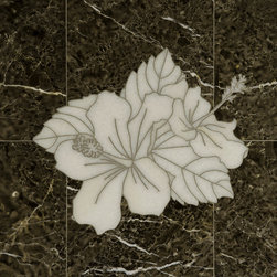 Translucent stone hibiscus (w/o backlighting) - Tile