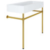 Redeem 40" Wall-Mount Gold Stainless Steel Bathroom Vanity, Gold White
