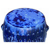 Chinese Mixed Blue Round Lotus Clay Ceramic Garden Stool Table Hcs7061