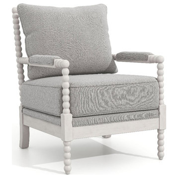 Furniture of America Elm Fabric Cushioned Accent Chair in Gray