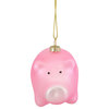 4" Pink Pig Glass Christmas Ornament