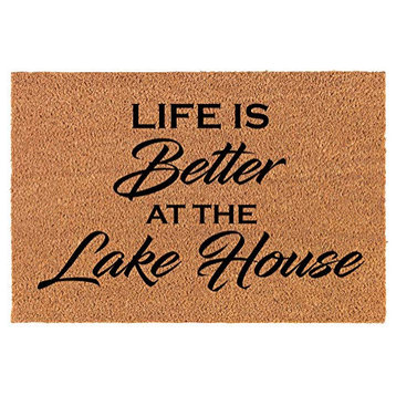 Coir Doormat Life is Better at The Lake House (30" x 18" Standard)