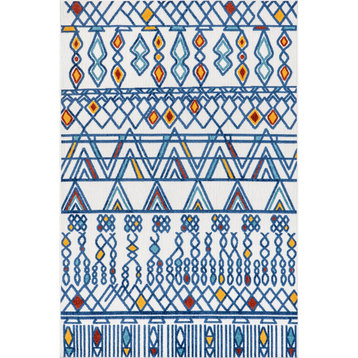 nuLOOM Pennie Moroccan Transitional Indoor/Outdoor Area Rug, Blue 7' 6" x 9' 6"