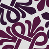 22"x22" Tiki Square, Geometric Print Napkin, Purple, Set of 4