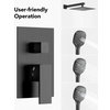 Shower Faucet Set,10" Rain Shower Head With 3-Spray Patterns Handheld Combo Set, Matte Black