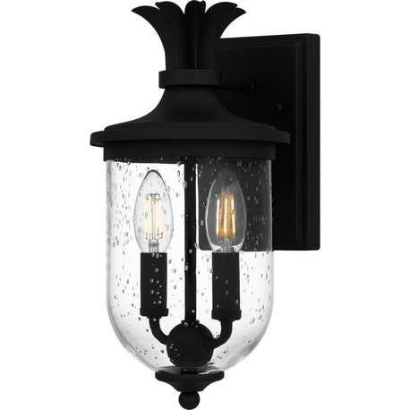 Havana 2 Light Outdoor Pendant or Chandeller, Earth Black