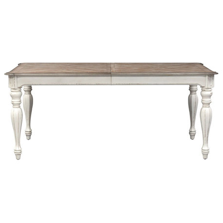 Liberty Furniture Magnolia Manor Leg Dining Table w/ 1 Leaf in White