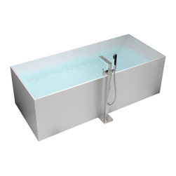 ADM Bathroom Design - ADM Rectangular Freestanding Bathtub, Matte White, 61.4" - Bathtubs
