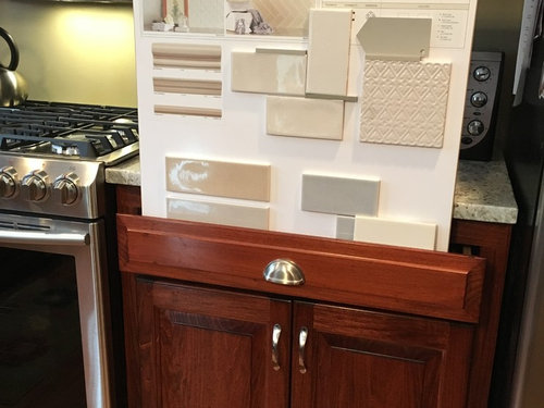 Cherry Cabinets, Backsplash Tile For Kitchen With Cherry Cabinets