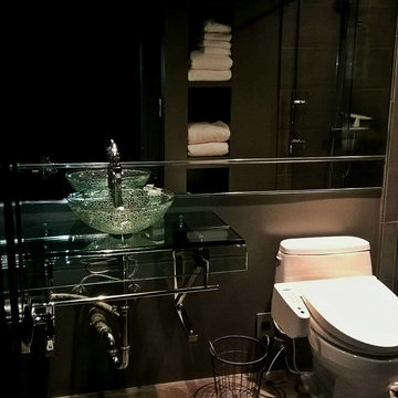 Dazzling Los Angeles Glass on Glass Bathroom Remodel