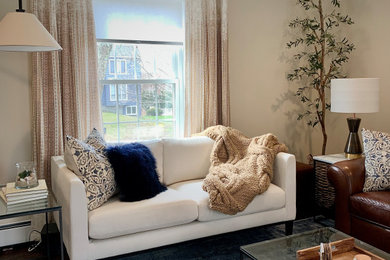 Example of a transitional living room design in Other