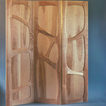 birch frame and panel room divider