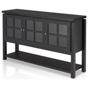 Furniture of America Tellun Contemporary Wood Multi-Storage Buffet in Black