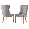 Keighley Button Tufted Hourglass Dining Chair, Set of 2, Grey