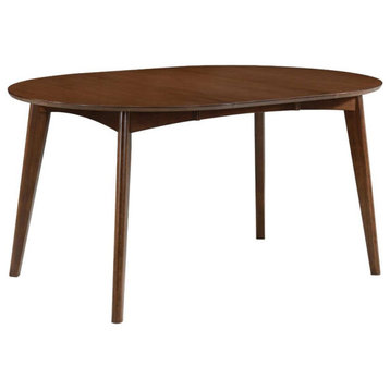 Oval Wood Dining Table, Dark Walnut