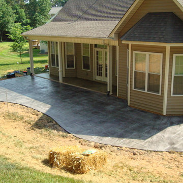 Stained Porches and Stamped Patio in French Grey, with Slate Green Release
