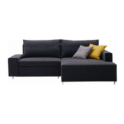 Charcoal Grey Fabric K-51 RAF Sectional Sofa Bed - Sectional Sofas