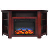 Stratford 56" Electric Corner Fireplace, Cherry With LED Multi-Color Display