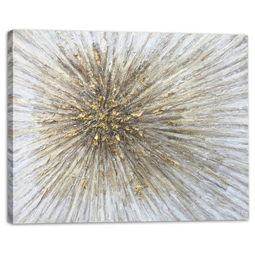 "Golden Sun" Hand Painted Canvas Art - Wrapped Canvas Painting
