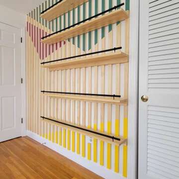 Custom Slat Feature Wall & Display Shelving