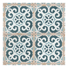 SomerTile Archivo Encaustic 4.86" x 4.86" Ceramic Floor and Wall Tile, Bakula