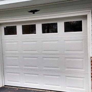 White Overhead Garage Door With Windows