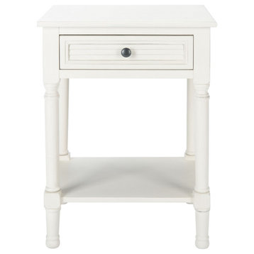 Safavieh Tate 1 Drawer Accent Table, Distressed/White