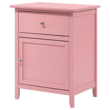 Lzzy 1-Drawer Nightstand (25 in. H x 19 in. W x 15 in. D), Pink