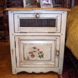 NIght stand w/floral motif - Bedroom Furniture