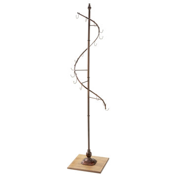 73"H Spiral Metal Purse Tree, Bronze