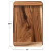 Wide Suar Wood Serving Platter and Tray, Natural