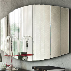 Stripes Modern Oblong Wall Mirror by Cattelan Italia - $1,550.00 - Wall Mirrors