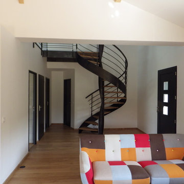 Escalier hélicoïdal bois métal