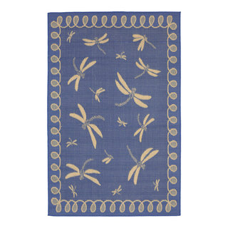 Liora Manne Terrace Dragonfly Indoor/Outdoor Rug Marine, 7'10