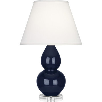Robert Abbey Small Double Gourd Accent Lamp, Midnight Blue/Lucite/Pearl - MB13X
