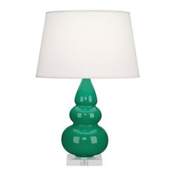 Robert Abbey Lighting - Robert Abbey Small Triple Gourd Emerald Green Accent Lamp - Table Lamps