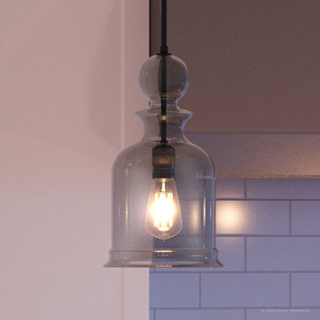 Luxury Modern Farmhouse Pendant Light, 9, Charcoal  Finish