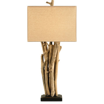 Driftwood Table Lamp, Natural Wood, Old Iron