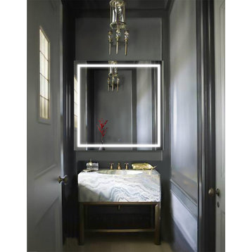 Krugg LED Bathroom Mirror, Lighted Vanity Mirror Dimmer and Defogger, 42x42