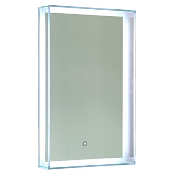Vanity Art LED Lighted Bathroom Mirror With Touch Sensor and Glass Cabinet