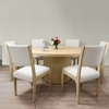 Flagstaff 7-Piece 60" Round Dining Set With 6 Ash Boucle Chairs in Ivory