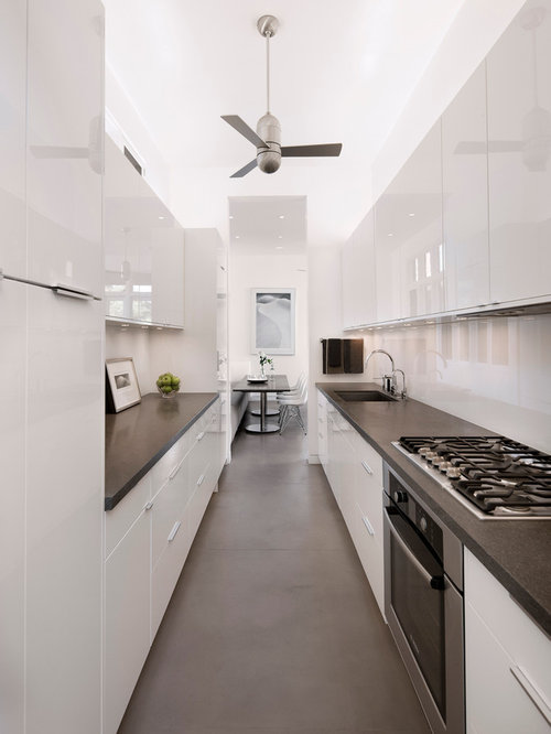 White Galley Kitchen | Houzz